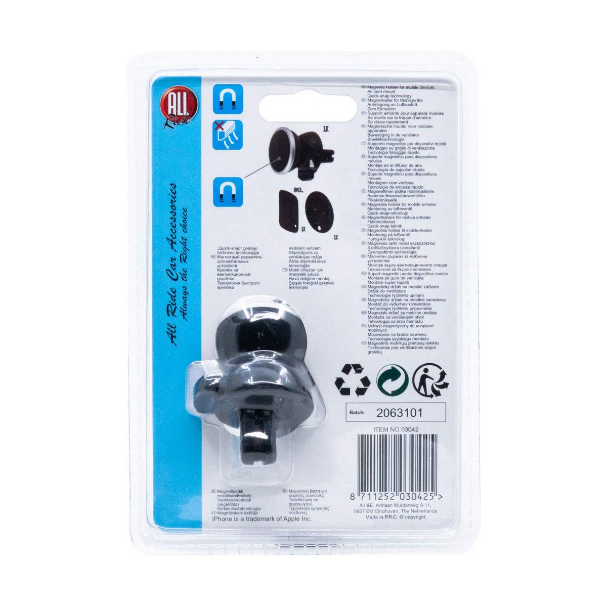 Holder til bil All Ride Universal Magnetisk Ø 3,5 x 5 cm